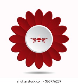 Quadrocopter icon, drone Icon, vector illustration. Flat design style, flower icon