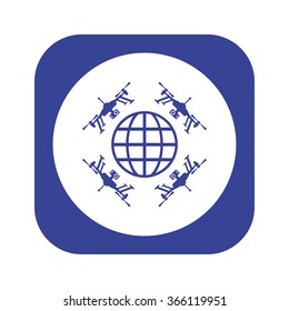 Quadrocopter icon, drone Icon, vector illustration. Flat design style