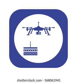 Quadrocopter icon, drone Icon, vector illustration. Flat design style