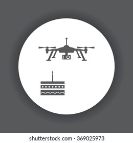 Quadrocopter icon, drone Icon, vector illustration. Flat design style