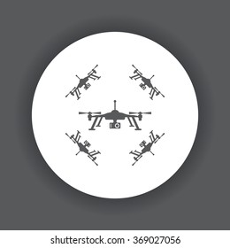 Quadrocopter icon, drone Icon, vector illustration. Flat design style