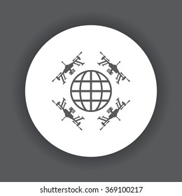 Quadrocopter icon, drone Icon, vector illustration. Flat design style