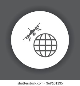 Quadrocopter icon, drone Icon, vector illustration. Flat design style