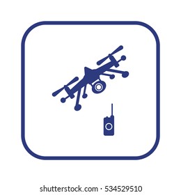  Quadrocopter Icon. Flat design.