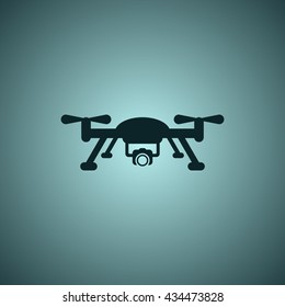 Quadrocopter Icon, flat design style