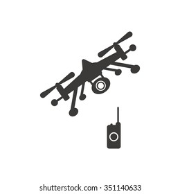   Quadrocopter   icon,  isolated. Flat  design.
