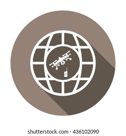 Quadrocopter  icon,  isolated. Flat  design.