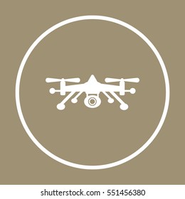  Quadrocopter  icon,  isolated. Flat  design.