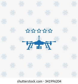 Quadrocopter. icon. vector design snowflakes on a white background