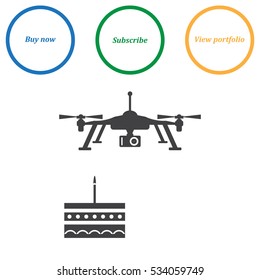 Quadrocopter Icon Vector flat design style