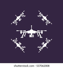 Quadrocopter Icon Vector flat design style