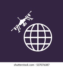 Quadrocopter Icon Vector flat design style