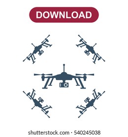Quadrocopter Icon Vector flat design style