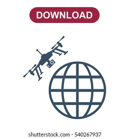 Quadrocopter Icon Vector flat design style
