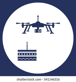 Quadrocopter Icon Vector flat design style