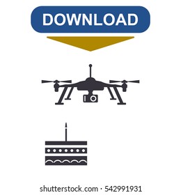 Quadrocopter Icon Vector flat design style
