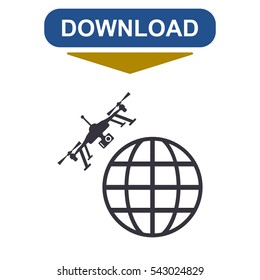 Quadrocopter Icon Vector flat design style
