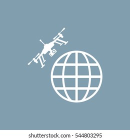 Quadrocopter Icon Vector flat design style