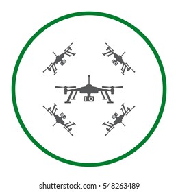 Quadrocopter Icon Vector flat design style