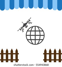 Quadrocopter Icon Vector flat design style