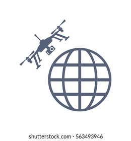 Quadrocopter Icon Vector flat design style