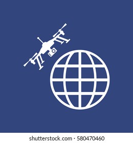 Quadrocopter Icon Vector flat design style