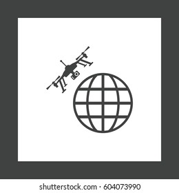 Quadrocopter Icon Vector flat design style