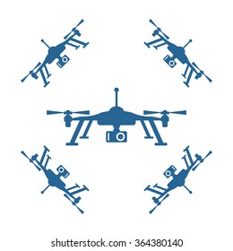 Quadrocopter icon, vector illustration. Flat design style