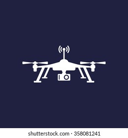 Quadrocopter icon, vector illustration. Modern design. Flat design style