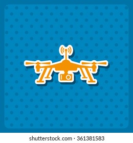 Quadrocopter icon, vector illustration. Modern design. Flat design style