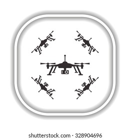 Quadrocopter.  Modern design flat style icon
