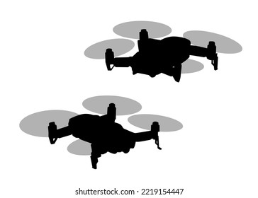 Quadrocopter with photo equipment on a white background