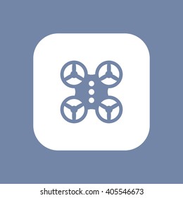 Quadrocopter, uav isolated icon, drone sign, drone logo element, vector illustration