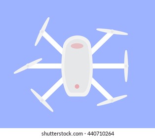 Quadrocopters. unmanned aerial vehicle with 6 propellers. Vector Illustration. EPS10