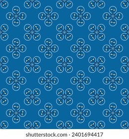 Quadrotor vector concept blue modern seamless pattern or background