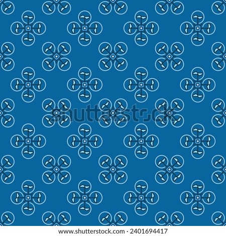 Quadrotor vector concept blue modern seamless pattern or background