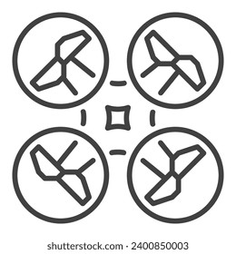 Quadrotor vector Drone concept icon or sign in thin line style