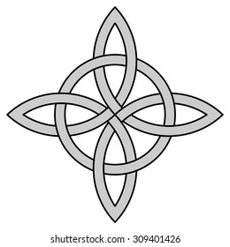 Quadruple knot vector, tattoo design vector, cross knot vector