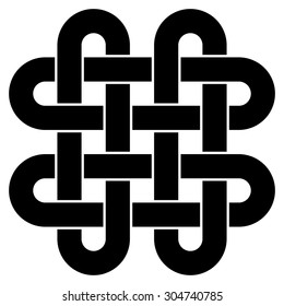 Quadruple Solomon knot icon vector, knot logo design