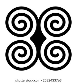 Quadruple spiral icon in solid style 