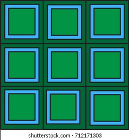 Quad-shaped background with many images.