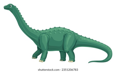 Quaesitosaurus dinosaur cartoon character. Jurassic era animal, prehistoric reptile or paleontology lizard cute vector mascot. Extinct dinosaur happy personage or Quaesitosaurus childish character