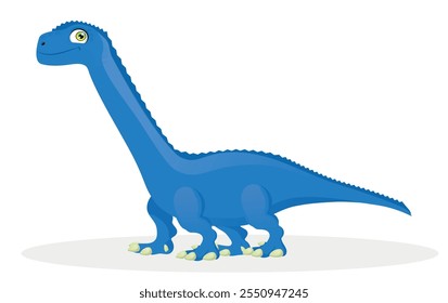 Personaje de dibujos animados de dinosaurio Quaesitosaurus. Animal de la era jurásica, reptil prehistórico o lagarto de paleontología mascota de Vector lindo. Personaje feliz de dinosaurio extinto o personaje infantil de Quaesitosaurus.