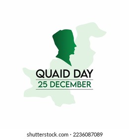 Quaid Day Card und Poster. Quaid e Azam Day Celebration Poster Konzept, 25. Dezember, Wohnung und Template Design. Modernes Design.

