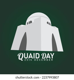 Quaid Day poster. Quaid-e-Azam birthday celebration poster. 25th of December poster for social media