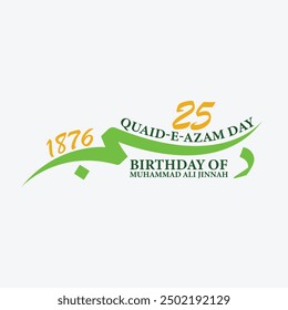 Quaid e Azam day 25 December 1876 calligraphy template