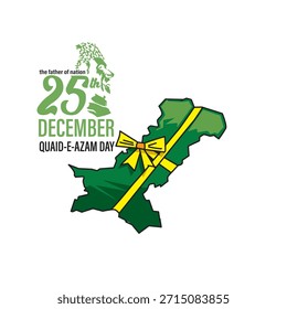 Quaid e Azam Day 25 December Celebration Creative Vetor EPS Illustration Design.Translation: Muhammad Ali Jinnah 25 de dezembro de 1876