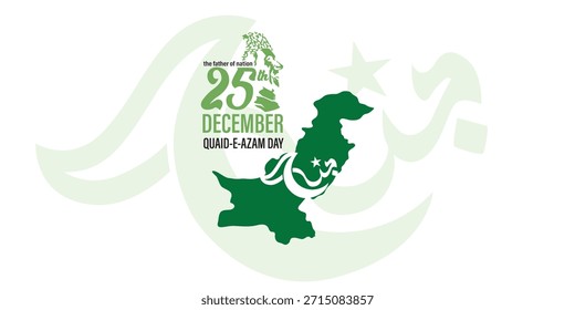 Quaid e Azam Day 25 December Celebration Creative Vetor EPS Illustration Design.Translation: Muhammad Ali Jinnah 25 de dezembro de 1876
