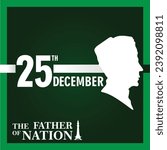 Quaid e Azam Day Celebration Poster Concept 25 December vector social media post design template