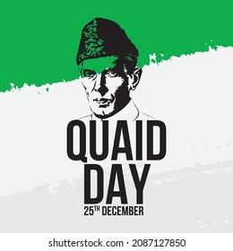 Quaid e Azam Day Celebration Poster Concept, 25 December, Flat Design